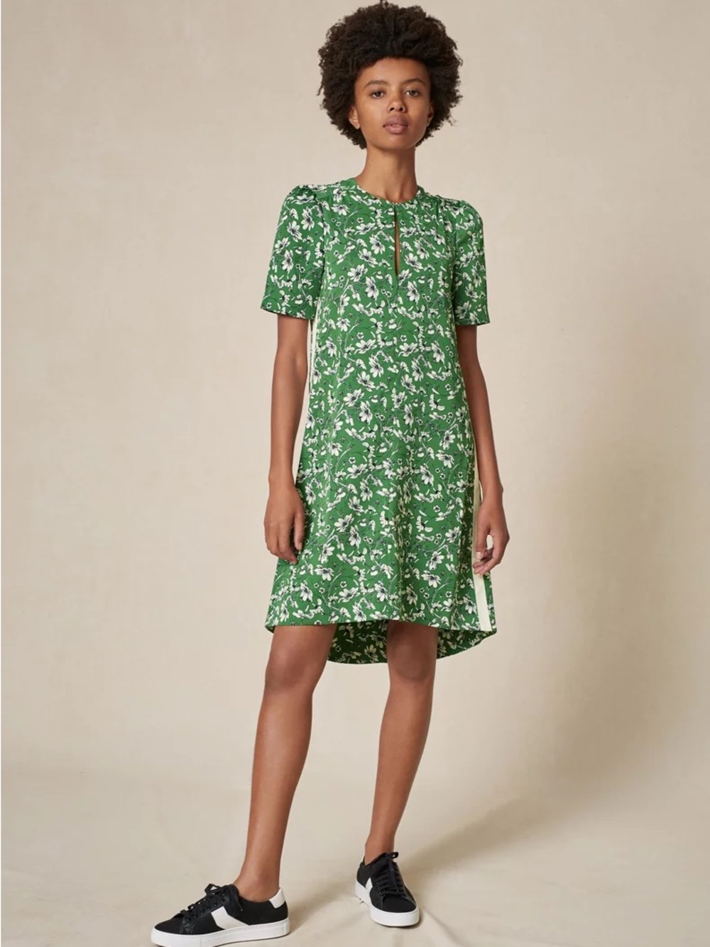 ME+EM Floral Print Short Sleeve Dress